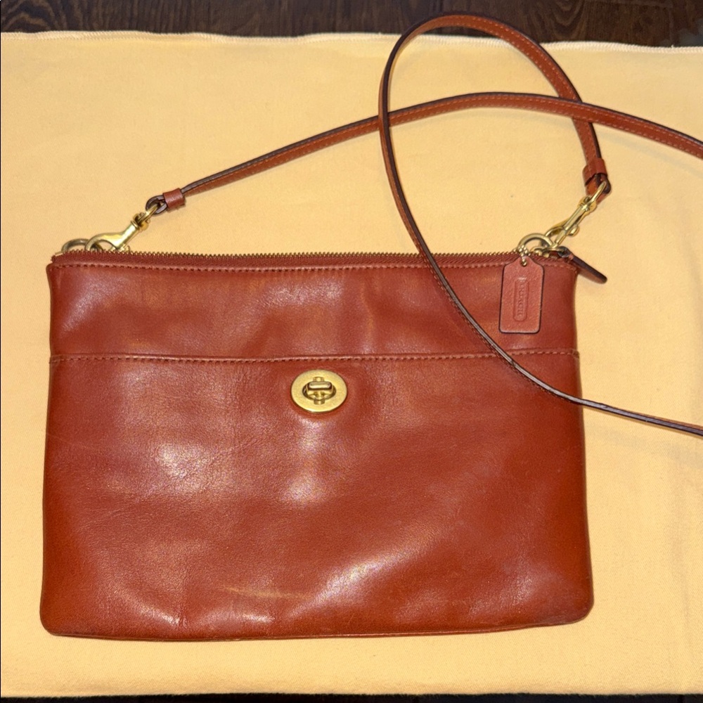 Coach Tan Leather Crossbody Bag